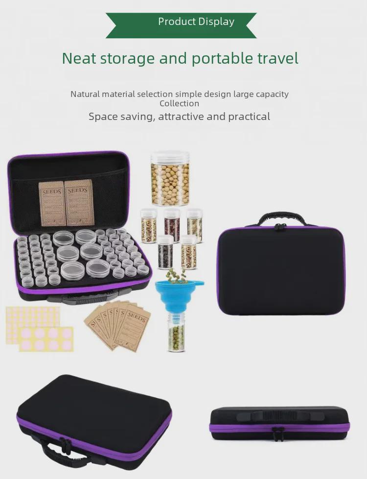 Grain Seed Storage Bottle & Portable 48-Compartment Bag Box