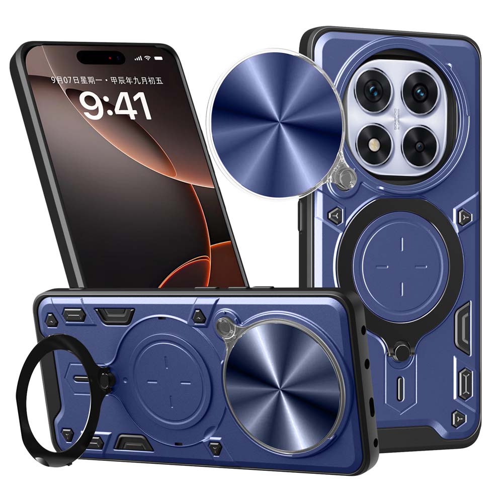 Magsafe Magnetic Camera protection case for Redmi Note 14 Pro 4G 5G Armor Hybrid Metal Ring Back Cover For Redmi Note14 Pro Plus