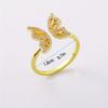 Delicate Hollow Butterfly Open Ring, Zircon Inlaid Copper Jewelry Elegant Leisure Finger Ring for Women Summer Dating Daily Wear