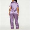 Eisseiden-Pyjama Damen Sommer Leichter Luxus Hochwertig Revers Kurzarm Hose Zweiteilig Loungewear Pyjama