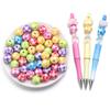 10pcs/lot 16mm UV Color Plaid Acrylic Beads Round Spacer Loose Beads For Jewelry Making DIY Earring Bracelet Crafts Accessories