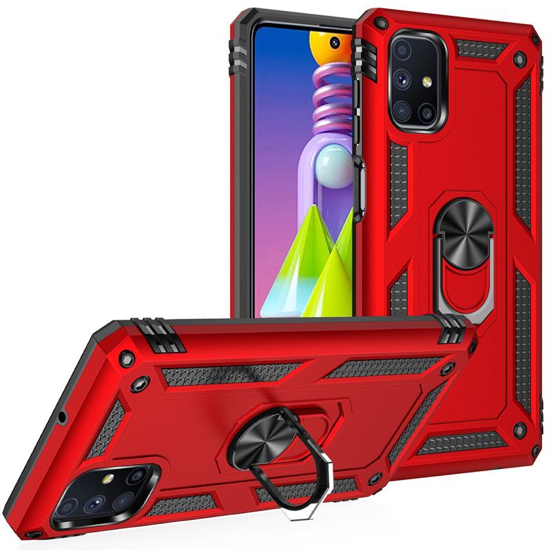 Dla Samsung Galaxy M51 M32 M02 M21 2021 Samochodowe Magnetyczne Etui na Telefon z Pierścieniem i Podstawką Tylna Pokrywa dla M31 M21 M01 M12
