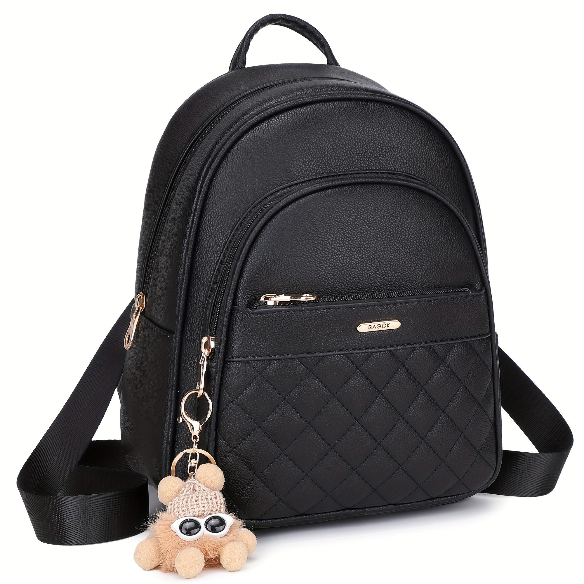 Trendy backpack new stylish versatile women s bag simple quilted large-capacity PU backpack