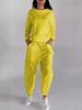 2024 Fall Trendy Lace-Up Multi-Pocket Solid Color Casual Sports Pants Set