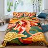 Koi Fish Duvet Cover Set King Size Oriental Asian Culture Lotus Bedding Set Microfiber Twin Cloud Quilt Cover For Girl Farmhouse