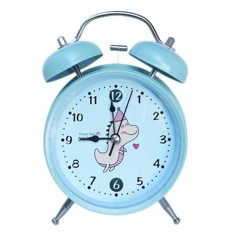 4" Silent Metal Alarm Clock with Light & Customizable Logo for Kids/Students