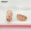 SIMJOO Zircon Earrings Fashion Temperament Carved Zircon Earrings for Women