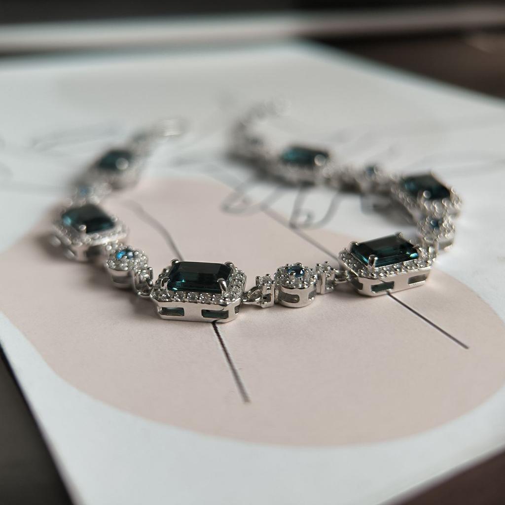 Silberarmband mit London Blue Topas, Gewicht des Artikels 10,88 g (2190776)