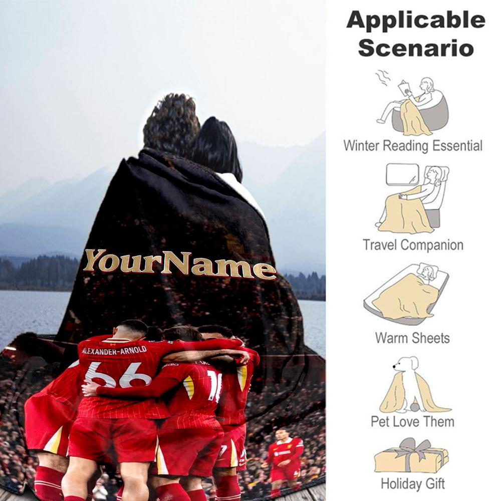Liverpool Personalized Name Blanket Gift Personalized Blanket Ultra-Soft Suitable for Seaside Livingroom Bedding Office Four Seasons Multipurpose