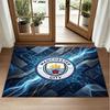 Manchester City Design Crystal Velvet Rug Soft Decorative Mat for Bedroom Entrance