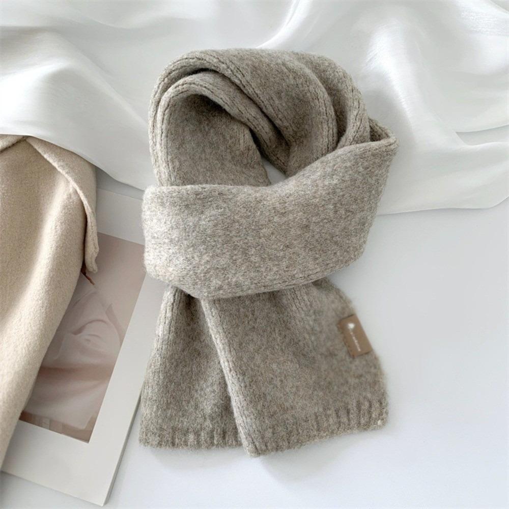 

Warm Knitted Scarf Windproof Scarves Bib New Neck Warmer Gift сірий