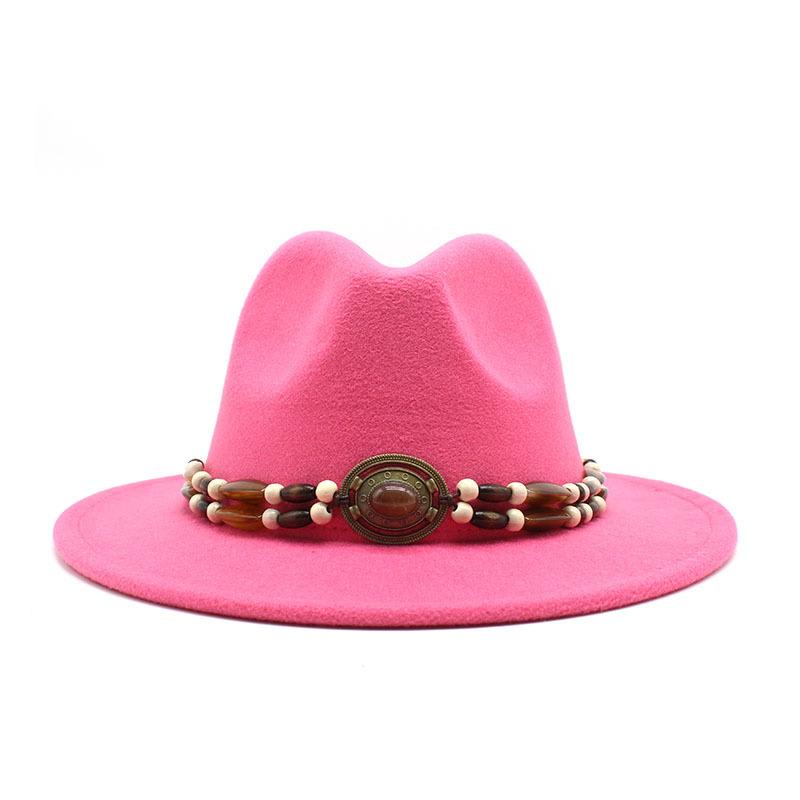 Big Eaves Wool Jazz Top Hat Women'S Casual Big Edge Felt Hat Men'S Jazz Hat 9.5Cm