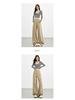 Women's Khaki High Waist Wide Leg Jeans - 2025 Autumn/Winter Collection