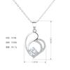 Sterling Heart Pendant Necklace With Sparkling Zircon Stones Elegant Chic Jewelry Women