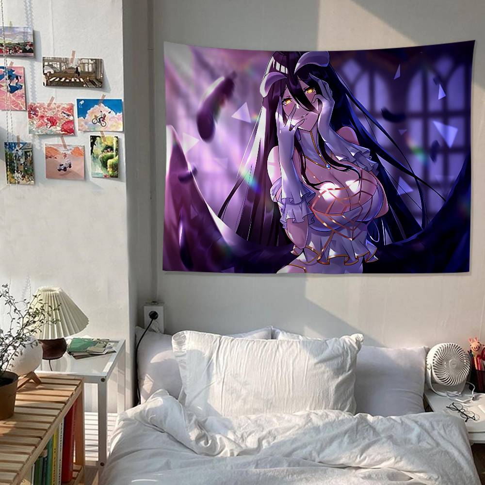Gamer Albedo Anime Sexy Mädchen Cartoon Wandteppich Kunst Science-Fiction Zimmer Heimdekoration Kunst Heimdekoration