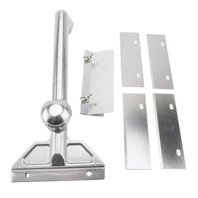 Griddle Scraper with Replacement Stainless Steel Blades Long Ergonomic Handle Aluminum Flat Top