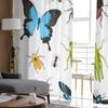 Insekter Färgad Gräshoppa Geting Fjäril Burspråksfönster Skärmgardiner Voile Organza Draperi Skir Tyll för Vardagsrum Sovrum