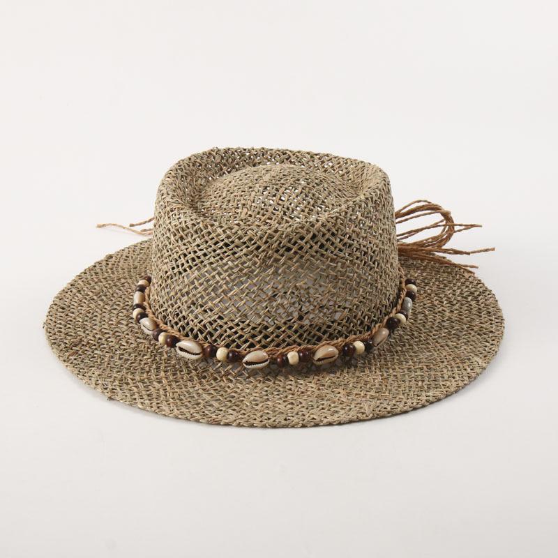 Women Wide Brim Foldable Straw Beach Hat Summer UV Protection Sun Hat Hollow Pointed Top Breathable Travel Outdoor