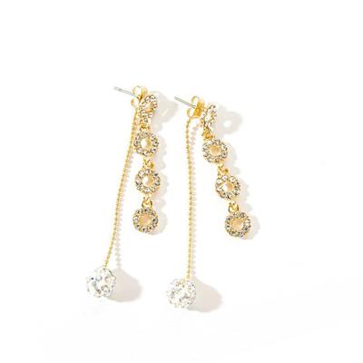 Elegant Fashion Tend Long Tassel Earrings For Women Durable S925 Silver Gold Set Hoop Earrings