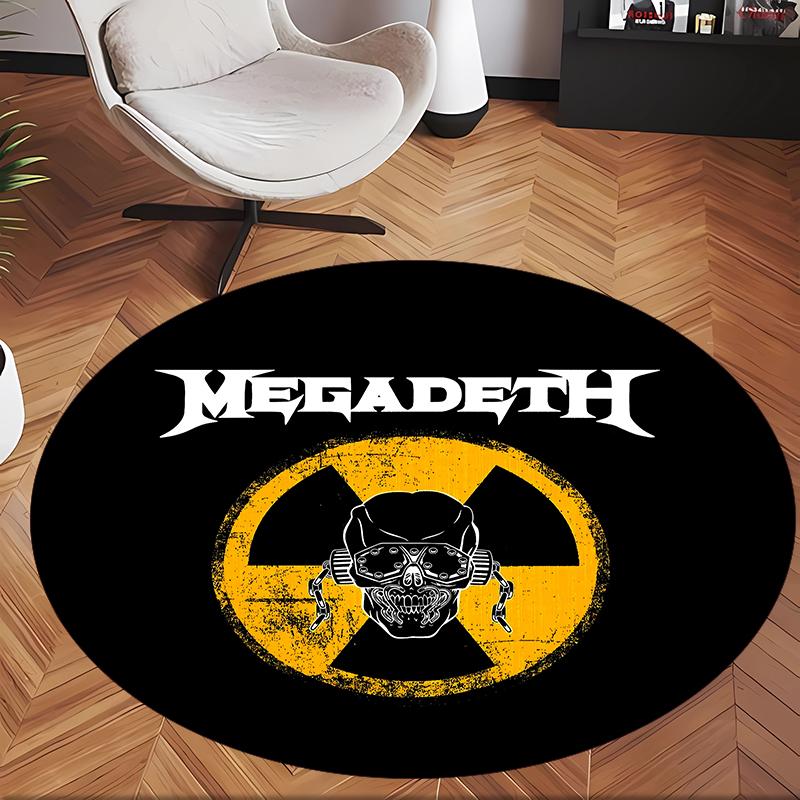 Megadeth (1) Tappeto Rotondo per Ufficio Tappeto Decorativo per Pavimento per Ufficio Camera da Letto Soggiorno e Spazio Domestico