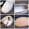 Fujin 2.5cm Genuine Leather Slip on Ladies Summer Elegance Comfy Soft Soled Luxury Ethnic Woman Shallow Moccasin Flats Shoes
