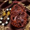 Red Sandalwood Dragon Zodiac Carving: Solid Wood Hanging Plaque & Pendant Gift