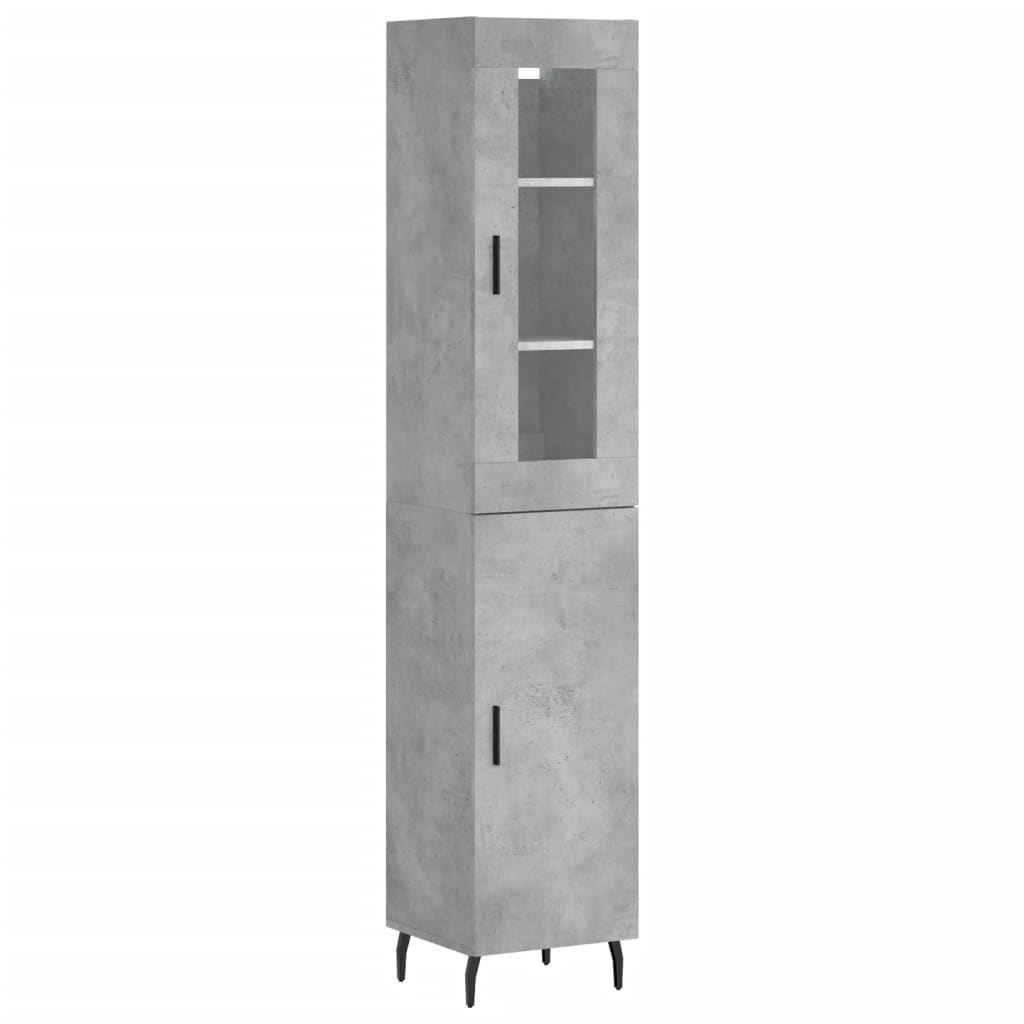 Highboard Concrete Grey 34.5 x 34 x 180 cm Particleboard