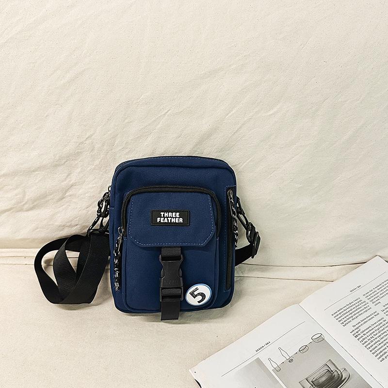 Summer High-End Outdoor Leisure Mobile Phone Messenger Small Bag Female White Couple Canvas Small Square Bag