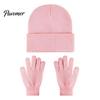 Outdoor Cycling Cold Weather Set Unisex Knitted Hat Gloves Set, Cozy Winter Beanies Gloves, Stretchy Windproof Headwear And Hand Warmers Warm Knit for