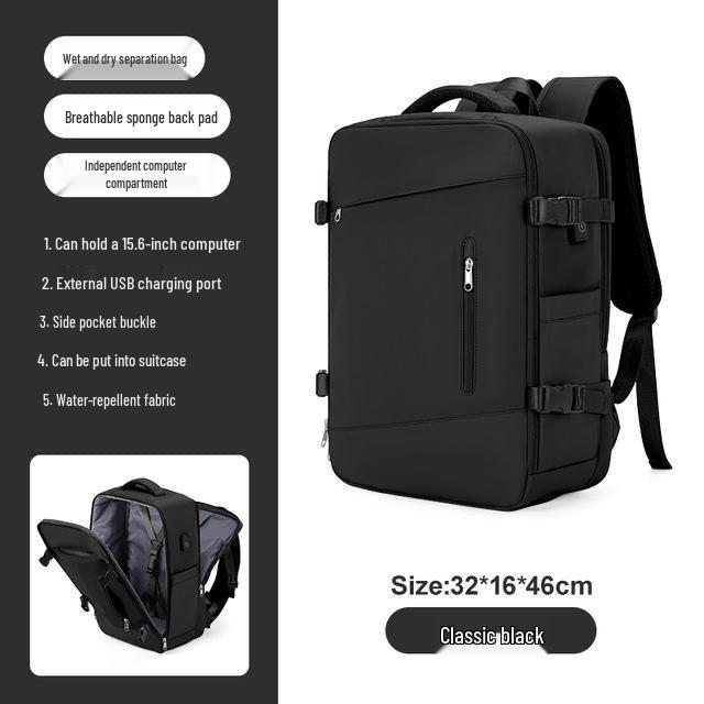 Girls' Extra Large Multifunctional Backpack with Wet/Dry Separation - Nylon, Waterproof, Ideal for Short Trips & School