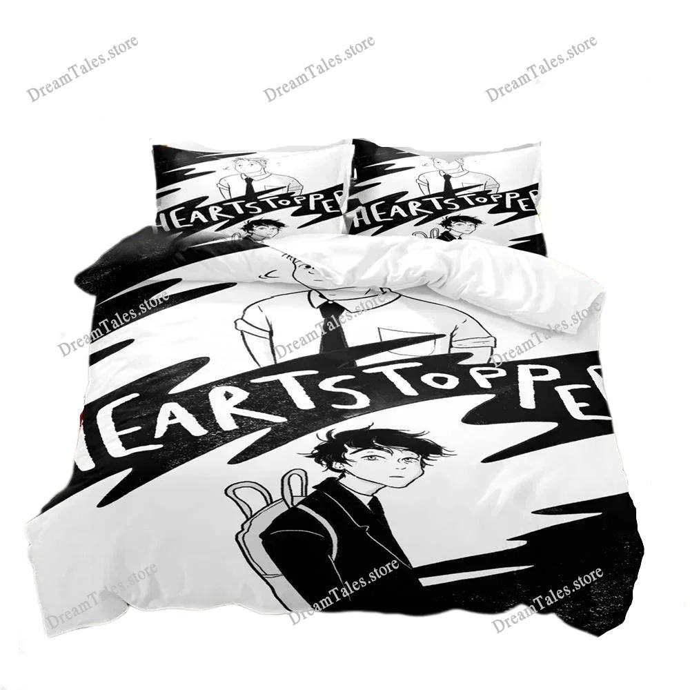Cartoon Duvet Cover TV Heartstopper Pillowcase Bedding Set Adult Boys Girls Bedroom Decoration Children Gift Single Double Siz74