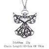 Vintage Angel Wing Pendant Necklace Alloy Feather Guardian Charm Necklaces Blessing Jewelry Gift For Making