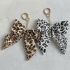 Polyester Bow Bag Charm Fabric Keyring Accessory Elegant Look Leopard Print Keychain  Car Keys