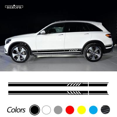 Car Side Door Stripe Sport Racing C63 Style Decal Long Sticker for Mercedes Benz GLC Class X253 Coupe C253 AMG Accessories