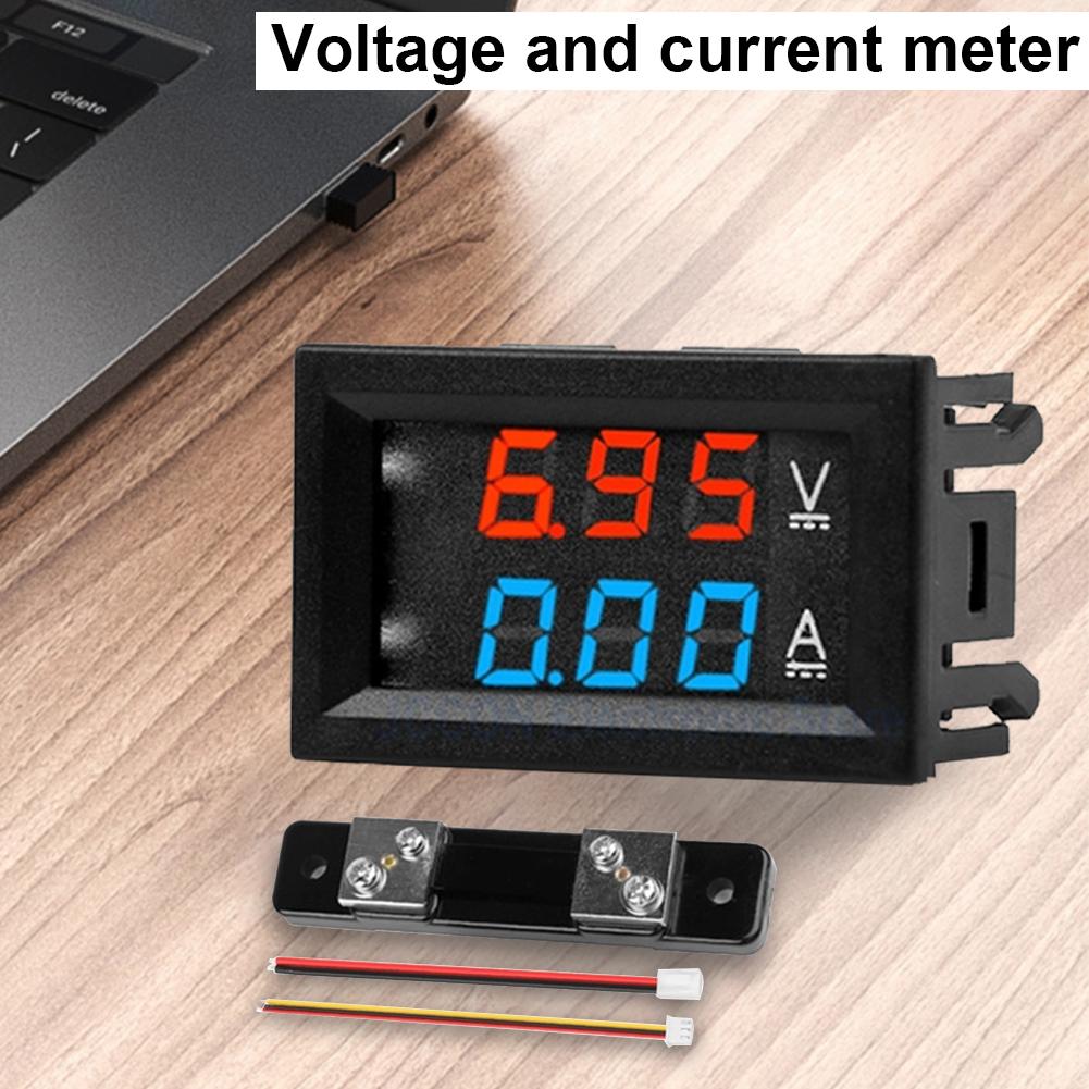 DC 100V 10/50/100A Voltmeter Ammeter Blue + Red LED Amp Dual Digital Volt Meter Gauge Car Motocycle Voltage Current Meter