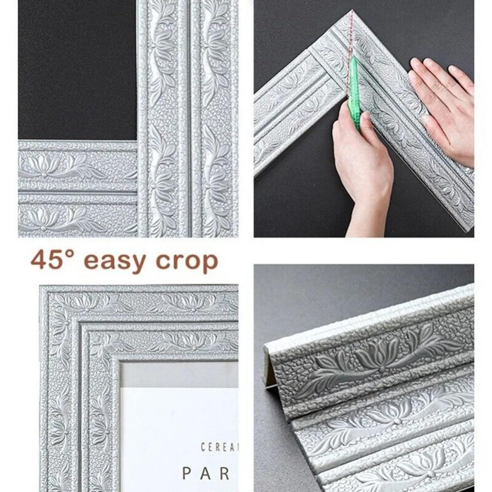 1pc 2.3mX8cm Self-adhesive Wall Stickers Decorative Ceiling Corner Line Yin Corner Line Stickers Background Wall Border