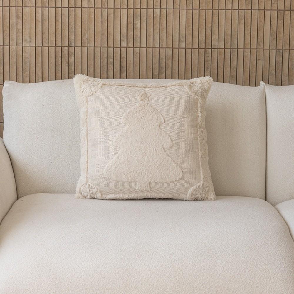 

New 45×45cm Christmas Throw Pillow Cover Christmas Tree Removable Pillowcase 3D Reindeer Soft Pillow Cover Home Decoration