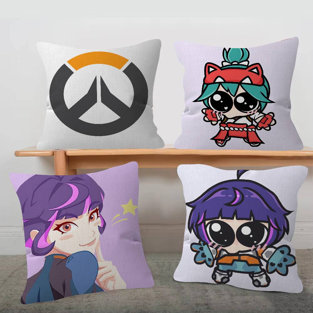 Game Overwatch Cute Cartoon Twodimensional Pillowcase Bedroom Sofa Cushion Cover Nap Pillow Cover