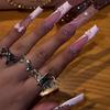 Popular Wearing Nail Long Hot-selling Bow Flash Diamond Nail Art Piece Fake Nail Finished 24 Pieces