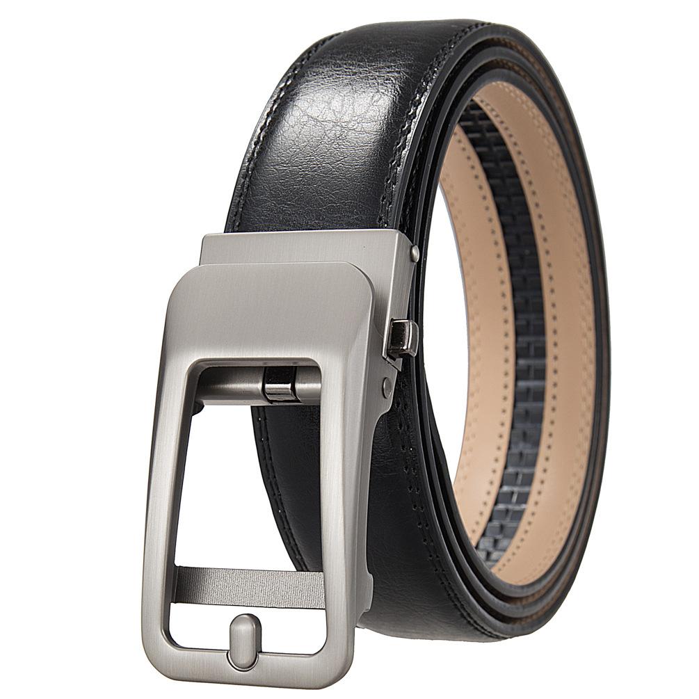 1Pcs Men'S Belt, A Variety Of Options, Automatic Buckle, Two-Layer Cowhide Belt Ly36-561011-1