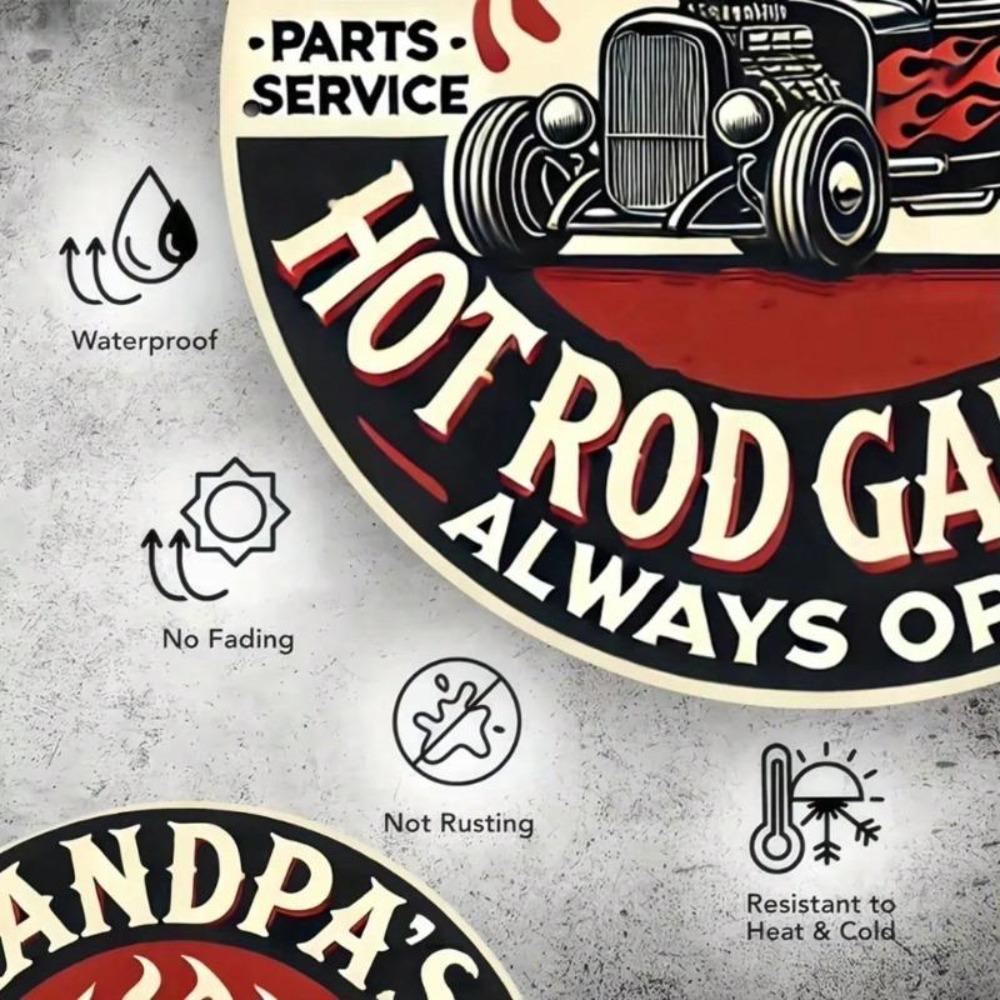 Hot Rod Car Metal Wall Art Vintage Garage Decor Rustproof Aluminum Sculpture