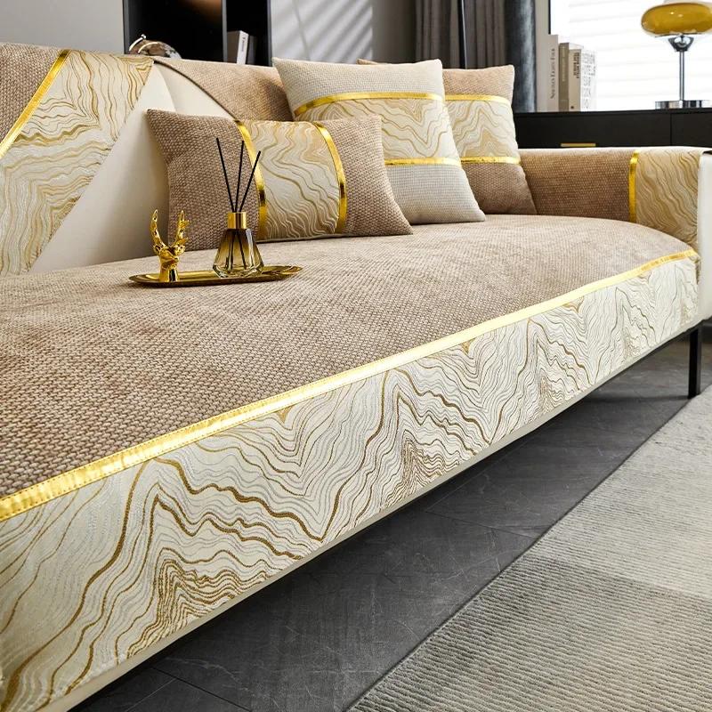 1PC Nordic Chenille Sofa Mat Non-Slip Kids Pets Sofa Cover Four Season Universal Couch Slipcover Towel for Living Room Home