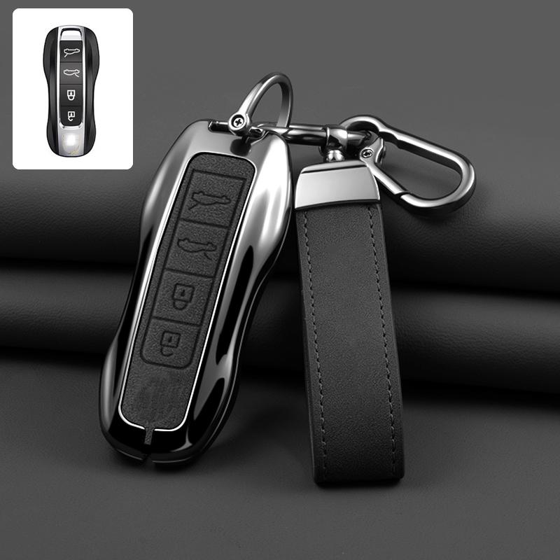 Zinc Alloy Leather Car Key Case For Porsche Panamera Cayenne 971 911 970 981 991 9Ya Macan Boxste Protecticve Case Key Case
