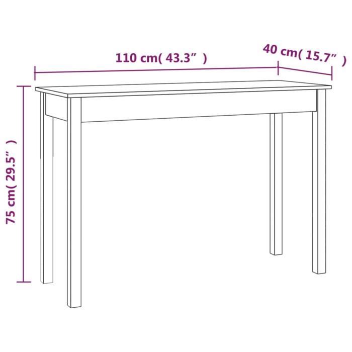 VidaXL Table console 110x40x75 cm Bois massif de pin 814239