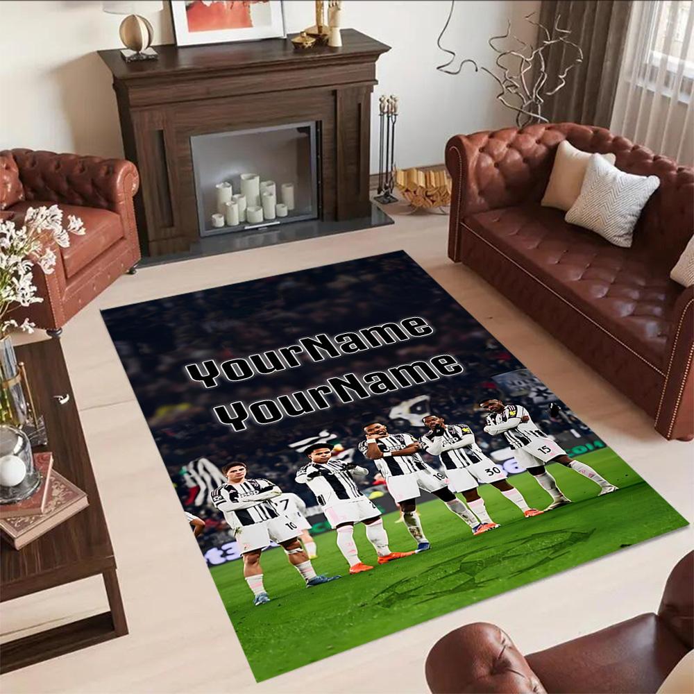 Juventus Customized Name Area Rug Perfect for Study Room Playrooms Kitchen Decorate Room Antislip Carpet Office Home Decor