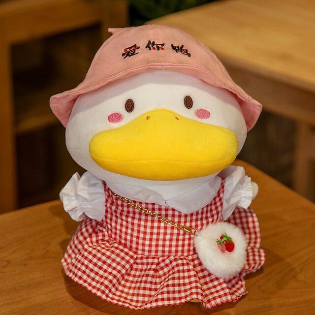 1pc 33cm Kawaii Duck With Clothes Plush Toys Multiple Styles Cute Dressing Duck Pillow Stuffed Dolls For Kids Girl Xmas Gift