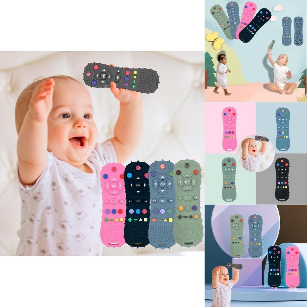 Infant Teething Toy With Colorful Buttons Soft And Chewy Food Grade Silicone 15*5cm