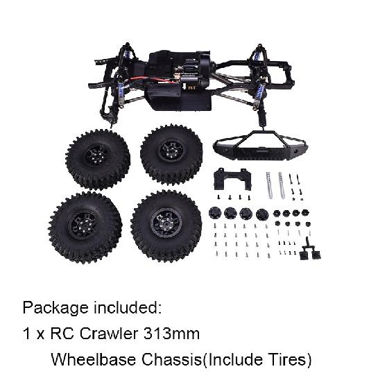 12.3 inch Chassis Frame Wheelbase Mounted DIY Toys For 1/10 SCX10II 90046 90047 Remote Control Crawler Car Parts Base Set