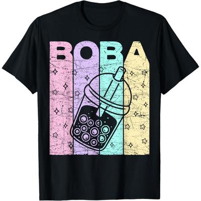 Boba Tea Pastel Bubble Tea Lover Retro T-Shirt