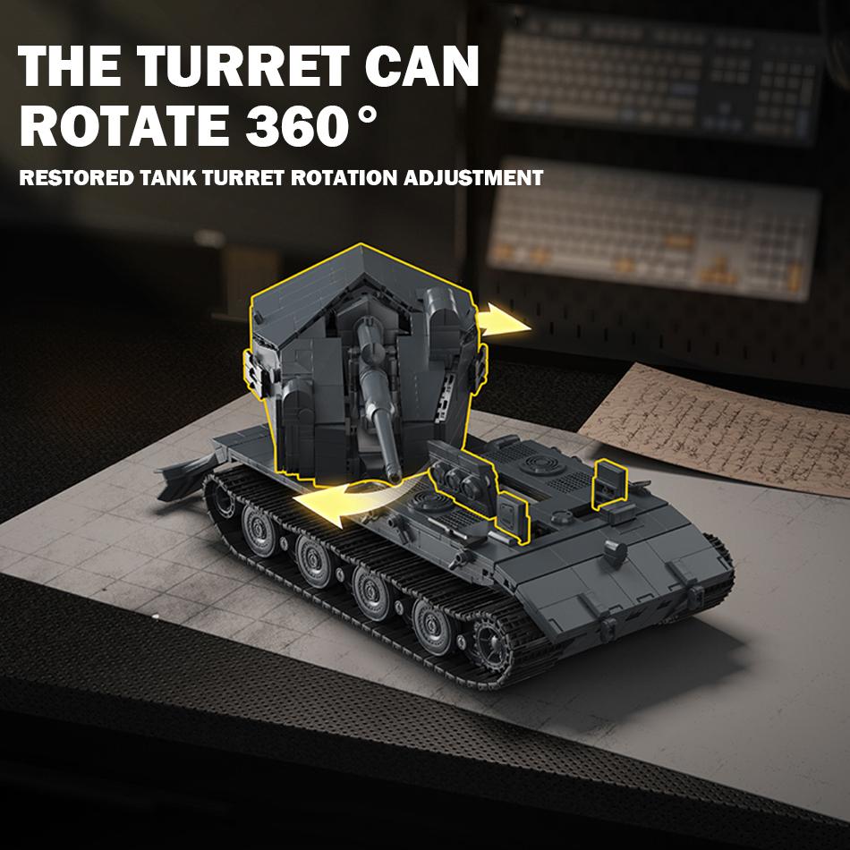 Andra världskriget Militär Waffentrager auf E 100 Tung Tank Byggklossar Nivå X Tysk Pansarvärnskanon med Soldater Klossar Leksaker Barnpresenter